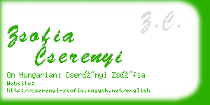 zsofia cserenyi business card